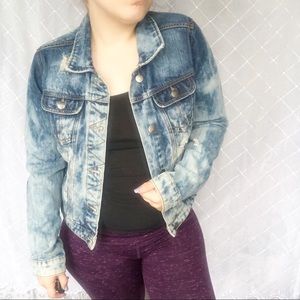 Streetwear society acid wash denim jacket